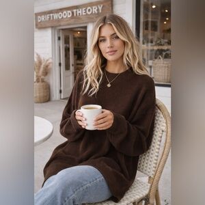 Free People Easy Street Tunic Sweater - brown